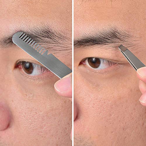 Professional Stainless Steel Curved and Rounded Facial Hair Scissors Tweezers...