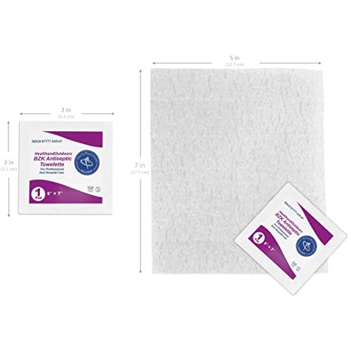 BZK Antiseptic Moist Towelette 5" x 7" Wipe (125 Count) Hand & Body Cleansing...