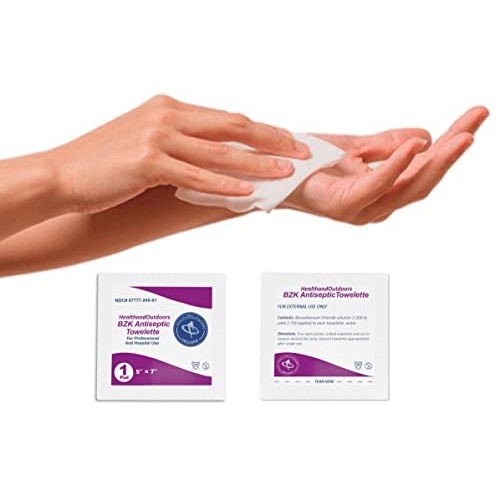BZK Antiseptic Moist Towelette 5" x 7" Wipe (125 Count) Hand & Body Cleansing...