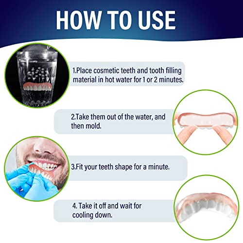 Fake Teeth, Cosmetic Teeth, Comfort Upper and Lower jaw Denture, Protect Your...