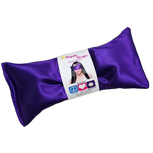 Happy Wraps Lavender Eye Pillow - Hot Cold Aromatherapy Satin Eye Mask for Yo...