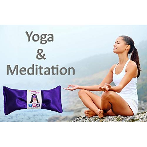 Happy Wraps Lavender Eye Pillow - Hot Cold Aromatherapy Satin Eye Mask for Yo...