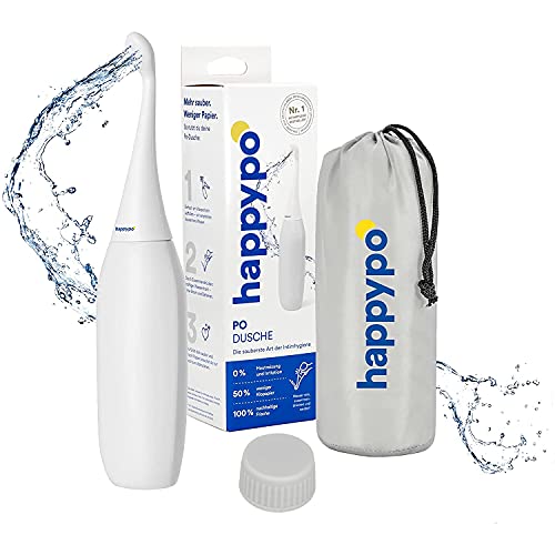 The Original HAPPYPO Butt Shower (Color: White) with Cap l Portable Bidet wit...