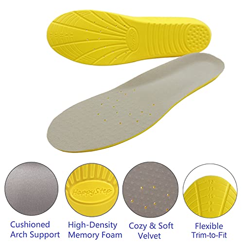 Happystep Plantar Fasciitis Orthotics PU Memory Foam Shoe Insoles Comfortable...