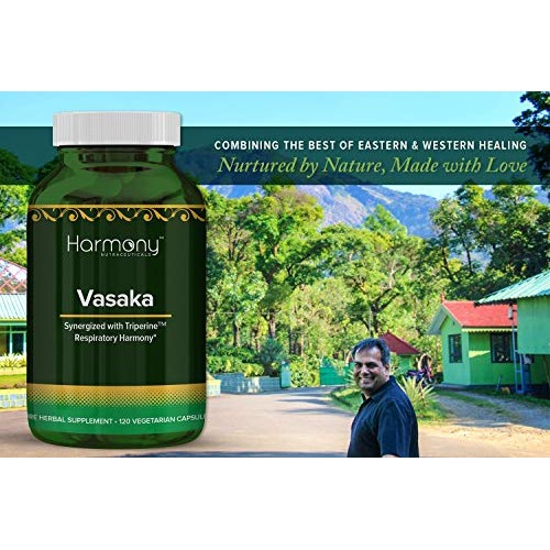 Vasaka Synergized with Triperine Ayurvedic Herbal Respiratory Care 120 Capsules