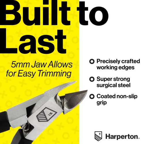 Harperton Cuticle Trimmer - Full Jaw Nipper and Trimmer, Non-Slip Cuticle Nip...
