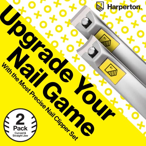 Harperton Nail Clippers Set - 2 Pack Stainless Steel, Professional Fingernail...