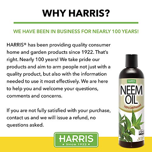Harris Neem Oil, 100% Cold Pressed and Unrefined for Plant Spray, Skin and Ha...