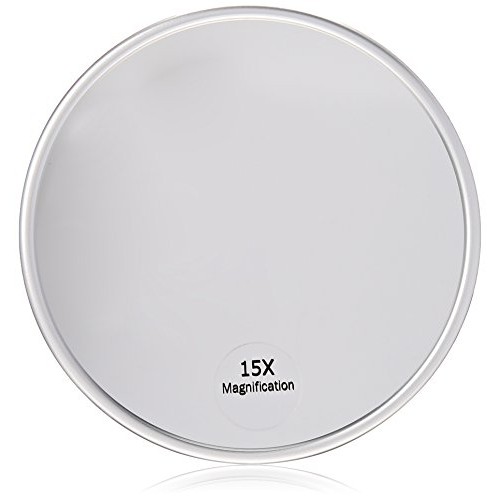 Harry D Koenig & Co 15x Magnification Mirror with Suction Cup, Round, 5 Inch