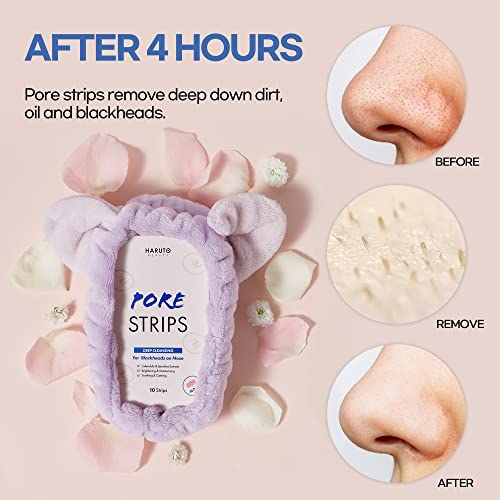 Haruto Beauty Blackheads Remover Pore Strips (10 Counts) , Instantly Unclog N...