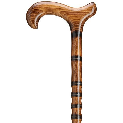Unisex Derby Cane Carved & Scorched Bamboo Steps Jambis  -Affordable Gift! It...