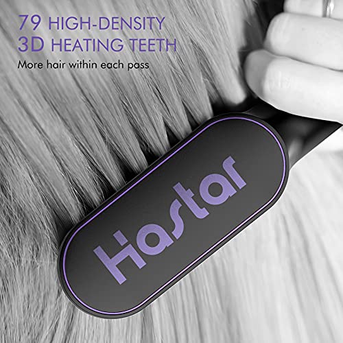 Hastar Negative Ion Hair Straightener Brush, Anti-Scald Hot Comb for 6 Differ...