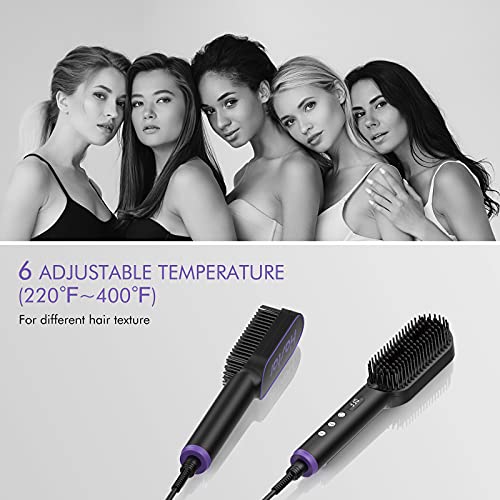 Hastar Negative Ion Hair Straightener Brush, Anti-Scald Hot Comb for 6 Differ...