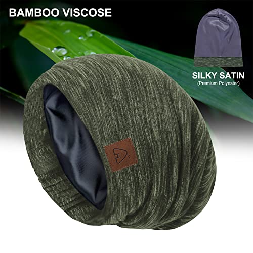 Satin Sleep Cap Bonnet For Curly Hair Slap hat for Long Hair Bamboo Night Cap...