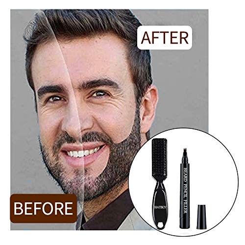 HATIKY Beard Pencil Filler For Men,Water Proof, Long Lasting Beard Pen,Barber...