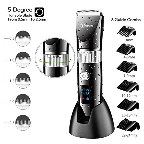 Hatteker Cordless Hair Trimmer Pro Hair Clippers Beard Trimmer for Men Haircu...