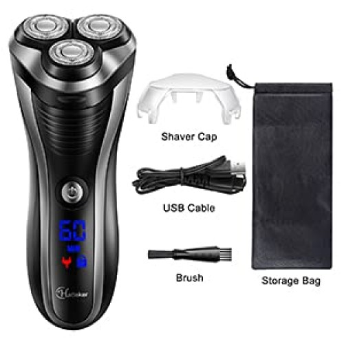 Hatteker Electric Shaver Rotary Razor Men Cordless Beard Trimmer Pop-Trimmer ...