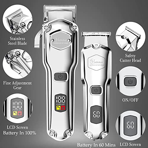 Hatteker Hair Clipper & Trimmer Set for Men IPX7 Waterproof Cordless Barber C...