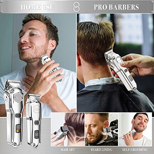 Hatteker Hair Clipper & Trimmer Set for Men IPX7 Waterproof Cordless Barber C...