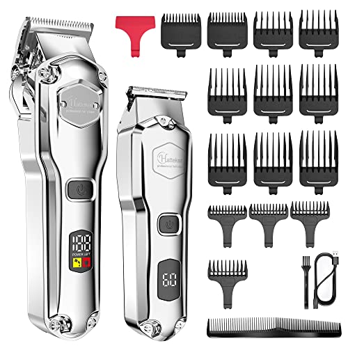 Hatteker Hair Clipper & Trimmer Set for Men IPX7 Waterproof Cordless Barber C...