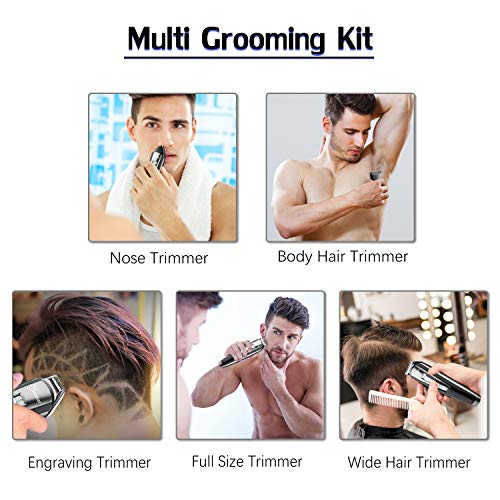 HATTEKER Hair Clipper Beard Trimmer Kit For Men Cordless Hair Mustache Trimme...