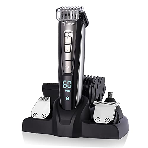 HATTEKER Hair Clipper Beard Trimmer Kit For Men Cordless Hair Mustache Trimme...
