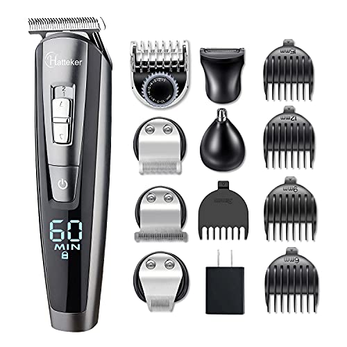 HATTEKER Hair Clipper Beard Trimmer Kit For Men Cordless Hair Mustache Trimme...