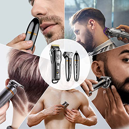 Hatteker Hair Clipper Cordless Hair Trimmer Barber Clipper T-Blade Trimmer Be...