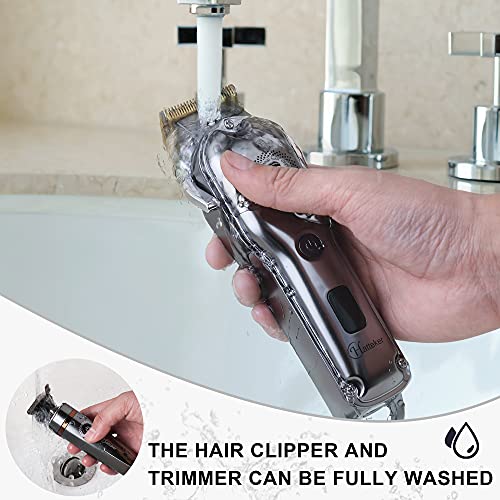 Hatteker Hair Clipper Cordless Hair Trimmer Barber Clipper T-Blade Trimmer Be...