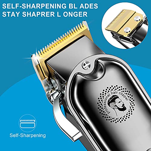 Hatteker Hair Clipper Cordless Hair Trimmer Barber Clipper T-Blade Trimmer Be...