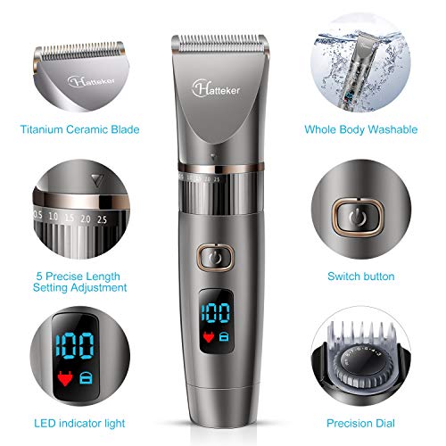 Hatteker Mens Beard Trimmer Cordless Hair Trimmer Hair Clipper Detail Trimmer...