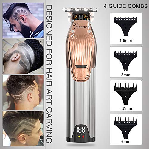 Hatteker Professional Hair Clippers Cordless Pro Li Outlining Trimmer T-blade...