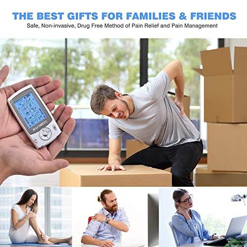 HAUSBELL Dual Channel TENS Unit Muscle Stimulator, 20 Modes Rechargeable TENS...