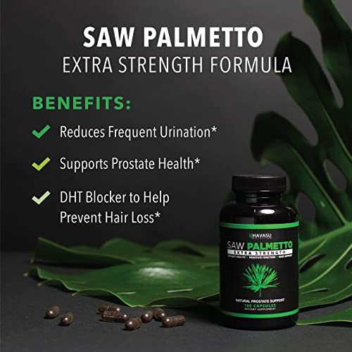 Saw Palmetto Prostate Supplements for Men as Potent DHT Blocker for Hair Grow...