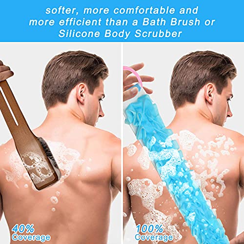 Havtyyise-3 piece set two-in-one shower back scrubber, body brush with handle...