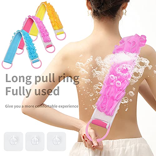 Havtyyise-3 piece set two-in-one shower back scrubber, body brush with handle...