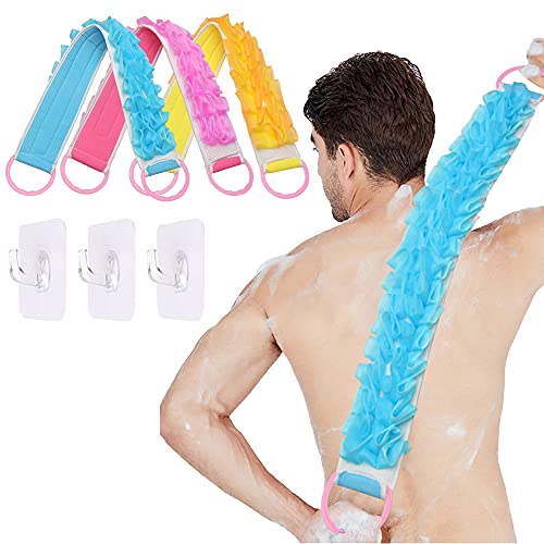 Havtyyise-3 piece set two-in-one shower back scrubber, body brush with handle...