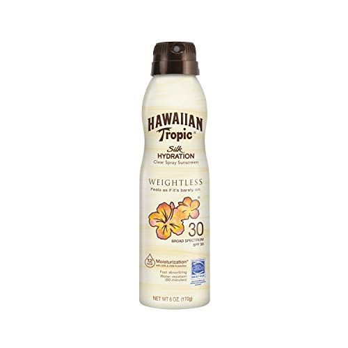Hawaiian Tropic Clear Spray Sunscreen, Lightweight Broad Spectrum SPF 30, Sil...