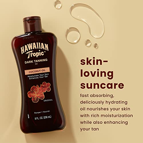 Hawaiian Tropic Dark Tanning Sun Care Moisturizing Oil 8 Ounces Twin Pack