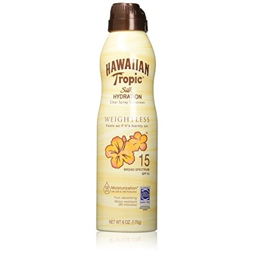 Hawaiian Tropic Silk Hydration Weightless Clear Spray Sunscreen, Broad-Spectr...