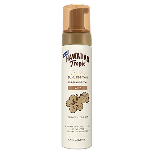 Hawaiian Tropic Sunless Tanning Foam, Moisturizing Self Tanner, Dark, 6.7 oz
