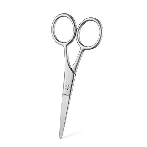 Beard Scissors, Stainless Steel Scissors for Beard, Mustache, Eyebrow, Nose H...