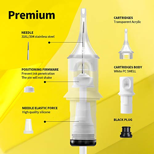 HAWINK Tattoo Cartridge Needles #10 Bugpin 14 Round Liner X-Taper 50PCS with ...