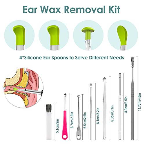 Ear Wax Removal Tool Camera, Smart Visual Ear Cleaner, 1296P FHD Wireless Ear...