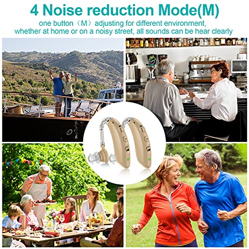 Hearing Aids, HaYiue Hearing Aid for Seniors Rechargeable with Noise Cancelli...