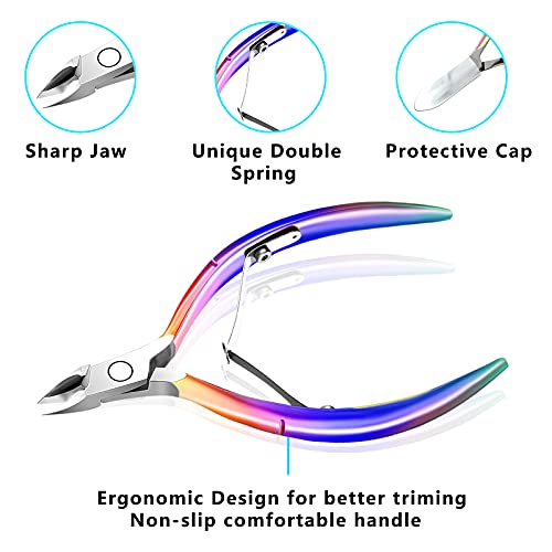 Haynery Cuticle Trimmer with Cuticle Pusher, Cuticle Remover Cuticle Scissors...