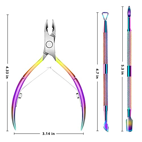 Haynery Cuticle Trimmer with Cuticle Pusher, Cuticle Remover Cuticle Scissors...