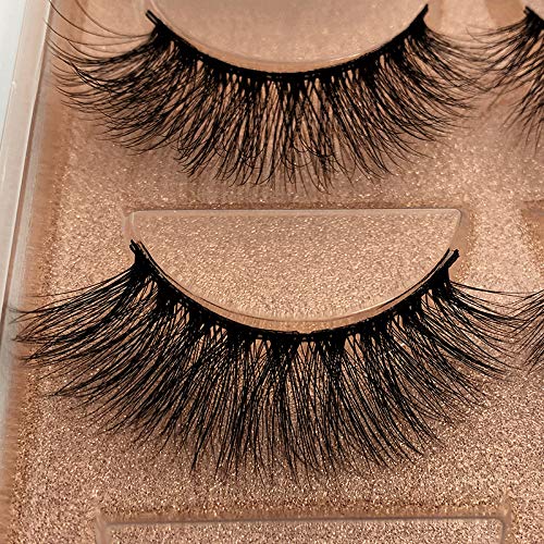 HBZGTLAD 5 Pairs Fluffy False Eyelashes Natural Faux Mink Strip 3D Lashes Pac...