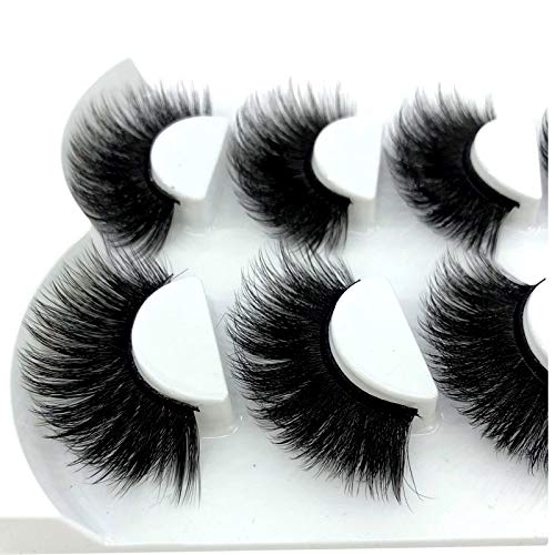 HBZGTLAD NEW 4 Pairs 3D Mink Hair False Eyelashes Criss-cross Wispy Cross Flu...