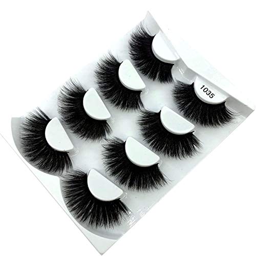 HBZGTLAD NEW 4 Pairs 3D Mink Hair False Eyelashes Criss-cross Wispy Cross Flu...